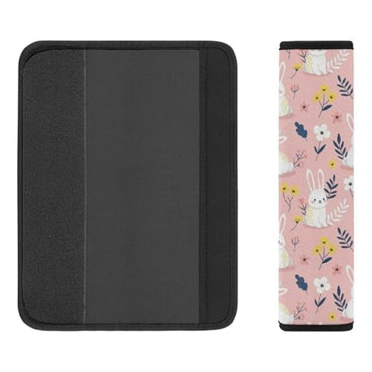 2 Piece Universal Fit Seat Belt Cover for Adult Use, Most Cars, Cute Rabbit Pink Floral Seat Belt Covers Cushion, Shock Absorption - color: Pattern 888