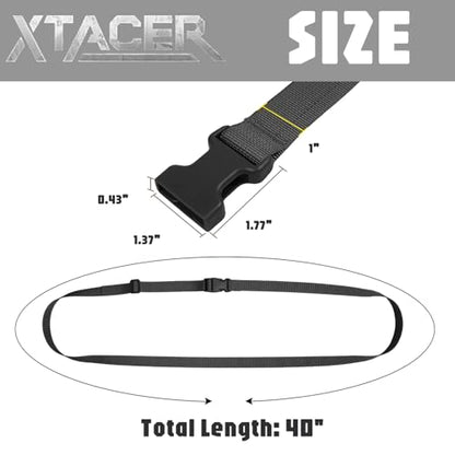 XTACER 1 Inch Molle Backpack Accessory Strap Luggage Straps Cover Strap Sleeping Bag Strap with Buckle (Black, 40) - color: BLACK, size: 40 Inches