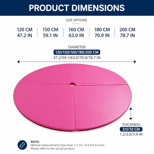 Pole Dance Crash Mat, Stripper Pole Mat with Pearl Cotton Filling & PU Leather, for Fitness Gymnastics Yoga Home Studio, 4 Panel Foldable, Easy Storage - size: 150*5cm/59.1*2in