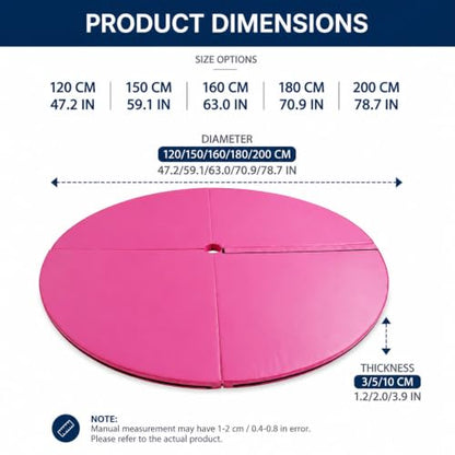 Pole Standard Dance Mat - Foldable Crash Mat, Portable Safety Round Dancing Cushion, Foldable Stripper Pole Crash Pad for Home Studios, Yoga, Gym - size: 180*10cm/70.9*3.9in