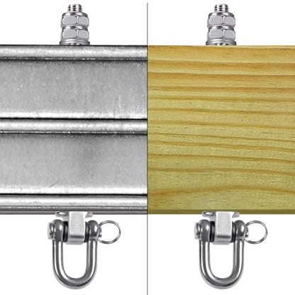 SELEWARE Heavy Duty Stainless Steel Swing Hangers with Bearings (Set of 6), Swing Bolts M10 x 9", 1800LB Capacity for Wood & Steel Beams, Yoga Hammock, Porch Swing - color: D: 6 Pack
