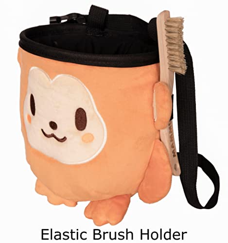 Chalk Bag for Rock Climbing - Bouldering Chalk Bucket with Quick-Clip Belt, Zipper Pocket and Brush Holder - style: Monkey