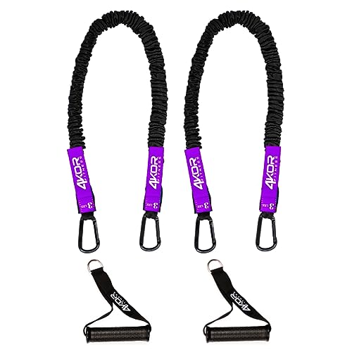Resistance Cords - Shoulder and Core Resistance Bands - Perfect for Dynamic Warmups and Rehab - Deluxe Pair of 2 Black Cords and 2 Universal Handles - 4KOR Fitness - color: 03 lbs