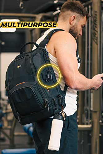 Carabiner Clip 5 PCS - Black Heavy Duty Carabiner Clip - Large Carabiner Clips - Snap Hooks - Perfect for Weight Lifting, Keychain, Dog Leashes & Gym - style: 4 Inch