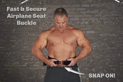 Belt with Chain, Dumbbell Hooks, Weight Plate Pin - Belt Squat Belt - Pull Up Weight Belt - Weighted Dip Belt - Chain Dip Belt - 505# Load Tested & Rated!