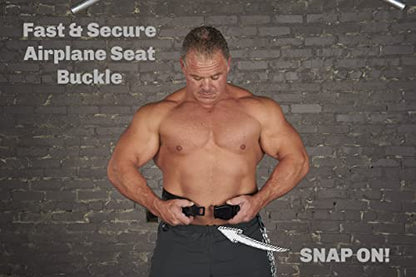 Belt with Chain, Dumbbell Hooks, Weight Plate Pin - Belt Squat Belt - Pull Up Weight Belt - Weighted Dip Belt - Chain Dip Belt - 505# Load Tested & Rated!