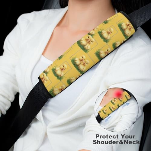 2 Pack Cute Yellow Duck Car Seat Belt Pad Breathable Shoulder Harness Cover for Adult Use, Stroller Pushchair High Chair, Pressure Relief - color: Pattern 346