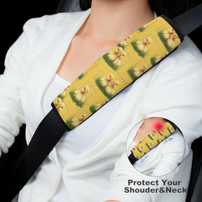 2 Pack Cute Yellow Duck Car Seat Belt Pad Breathable Shoulder Harness Cover for Adult Use, Stroller Pushchair High Chair, Pressure Relief - color: Pattern 346
