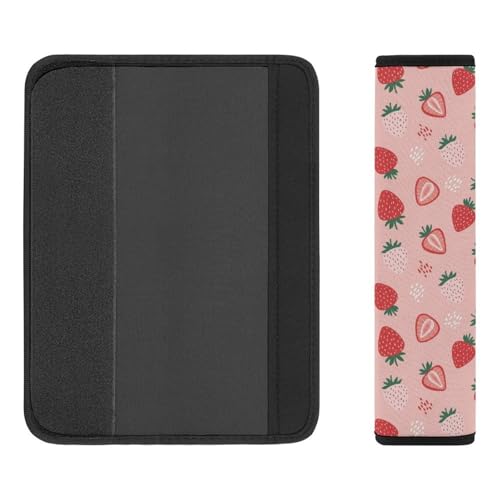 2PCS Strawberry Seat Belt Cover Soft Padded Neck Strap Covers for Kids, All Vehicles, Comfortable Driving - color: Pattern 1055