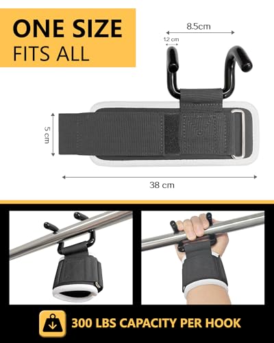 Weight Lifting Hooks (Pair), Lifting Wrist Straps For Deadlifts, Pull Ups & Shrugs, 600 Lbs(272 kg) Capacity Wristband with Thick Padding, Heavy Duty Gym Workout Grips Straps for Men and Women - color: 317kg