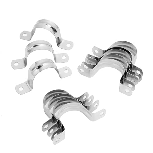 200 PCS 1-3/8 Inch Stainless Steel Rigid Pipe Strap, 1-3/8 Inch Conduit Clamps, U Bracket Mounting Clamps with Two Hole, U Tube Pipe Clamp for Chemical Industry, Commercial - size: 200 PCS 1-3/8 Inch