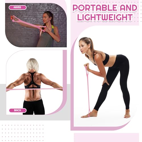 Women Fitness Exercise Equipment Trainer Set Pedal Resistance Band | Leg Arm Thigh Resistance Bands, Women Fitness Workout Equipment, Pedal Resistance Band with Handle, Yoga Pilates Body Fitness - color: Pink