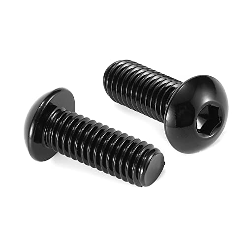 3/8-16 x 1 Button Head Socket Cap Bolts Screws, 20Pcs 304 Stainless Steel 18-8, Allen Hex Drive, Black Oxide by SG TZH(with Hex Spanner) - size: 3/8-16 x 1"