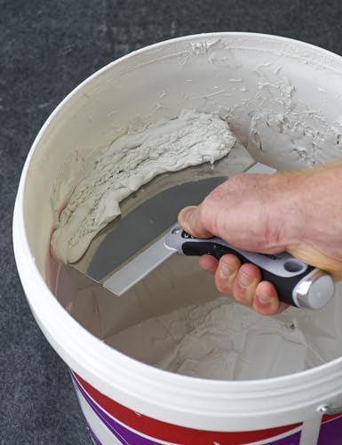 ROLLINGDOG 6.5 inch Drywall Bucket Scoop Stainless Steel | Scraper Mud Scoop for Plaster, Morter, Putty, Curved scoop, Rubber grip handle, Angled handle - color: 6.5 Inch