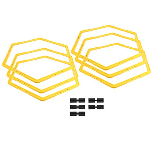 Outroad Speed Agility Training Ladder Rings Set,6Pcs Agile Ring Polygon Physical Training Hexagonal Step Suit Football Equipment