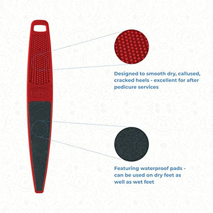ForPro Professional Collection Red Panda Foot File, 60/100 Grit, Double-Sided Pedicure File for Feet and Heels, 10.5” L (Pack of 6) - size: 6 Count (Pack of 1)