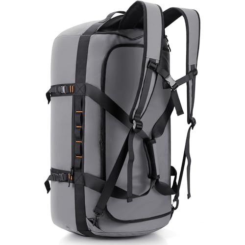 Hulongo Waterproof Duffel Bag Backpack for Men, Grey, 90L | Large, Mens Duffel Backpack Bags, Heavy Duty, for Traveling - color: Grey, size: 90L