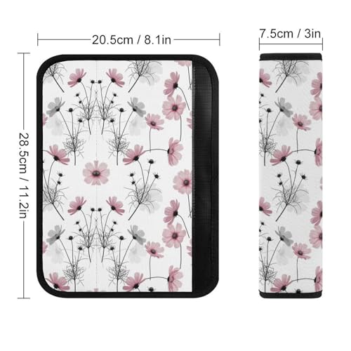2 Pack Pink Grey Daisy Flower Seat Belt Shoulder Pad Universal Soft and Comfortable Seat Belt Covers Cushion for Kids, Most Cars, Comfortable Driving - color: Pattern 814