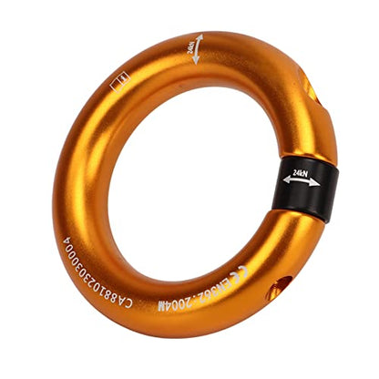 Rappel Ring, Rock Climbing O Ring Safe to Use Abrasion Resistance Uniform Force for Mountaineering - color: Gold