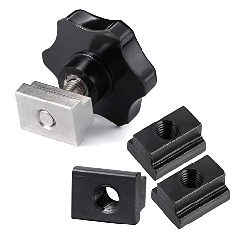Mobestech 10pcs T-Type Sliding Nut Block M8 Steel Nuts for Furniture Cabinetry and Rock Climbing Holds