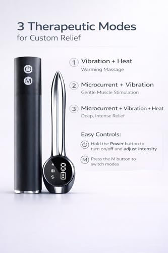 Heated Muscle Scraper Tool, Fascia Release Full Body Contouring Machine, Muscle Scraper Tool Features Modes: Vibration, Heat Therapy and Microcurrent, Fascia Instant Muscle Relaxation Soreness Relief - color: Black