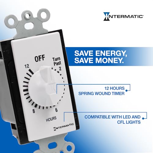 Intermatic SW15MWK 15-Minute Spring Wound Timer, White - Energy-Saving Control for Lights and Appliances - Easy Installation and Operation - size: 15 Minutes