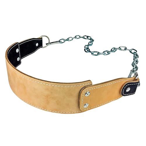 Heavy-Duty Leather Dip Belt with Steel Chain - Ultimate Accessory for Weighted Pullups, Dips, and Progressive Overload - color: Black Suede