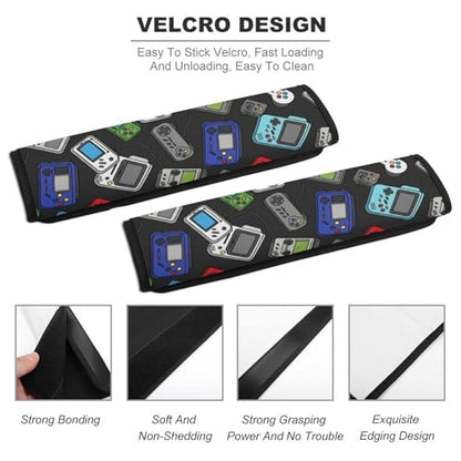 2 Piece Soft Padded Seat Belt Shoulder Pad for Adult Use, All Vehicles, Video Game Controller Automotive Seat Belt Protector, Easy Install (No Tool) - color: Pattern 1278