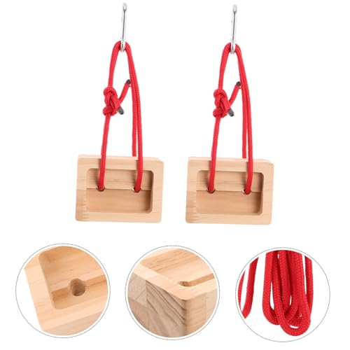 Cabilock Portable Wooden Rock Climbing Fingerboard Training Board, 2pcs Hangboard for Grip Strength and Endurance Building, Portable Climbing Training Aid for Indoor and Outdoor Bouldering