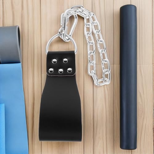 GLEAVI Weighted Dip Belt with Heavy Duty Iron Chain, Adjustable Workout Waist Belt for Pullups and Squats, Strength Training Weightlifting Accessory for Men and Women Fitness