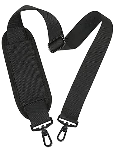 Taygeer Shoulder Strap, 52" Universal Replacement Laptop Bag Strap, Black | Adjustable Comfortable Padded Belt, with Metal Hooks, for Briefcase Computer Carrying Case Gym Duffel Messenger Bag Luggage - color: A-black