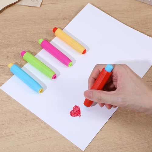 10PCS Chalk Holders,Adjustable Sidewalk Chalk Holder,Plastic Chalks Holder Stick, for Teachers, Offices, and Drawing Boards, Protecting Hands, 5 Colors