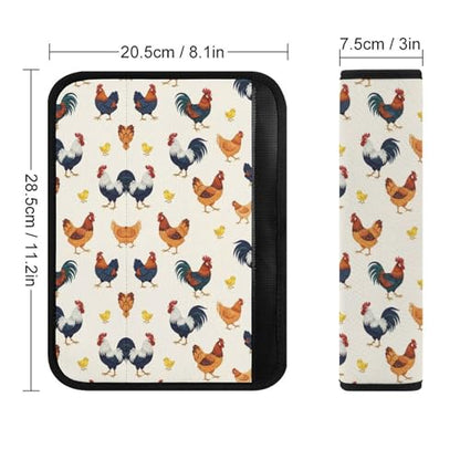 2 Piece Funny Colorful Rooster Cute Chicken Car Seat Straps Shoulder Pads Universal Fit Automotive Seat Belt Protector for Kids, Car Seats Pushchair Strollers High Chair Pushchair - color: Pattern 426