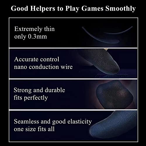 Gaming Gloves for Sweaty Hands, Ultra-Thin Breathable Touchscreen Game Gloves with Thumb Finger Sleeves for iPad Tablet/Mobile Phone - size: Medium