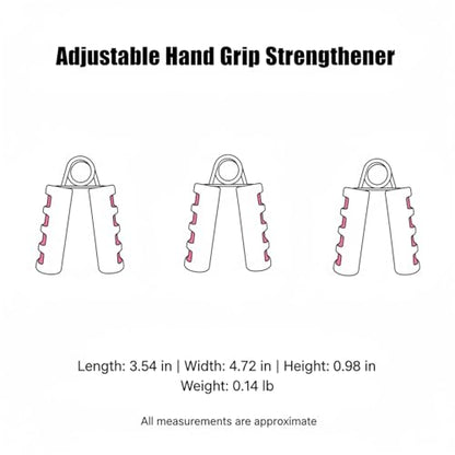 Adjustable Hand Grip Strengthener with Ergonomic TPE Foam Handles for Forearm & Finger Exercise - color: Red