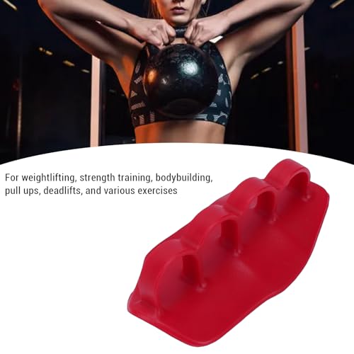 Generic Non Slip Workout Grips Rubber Finger Sleeve Pads for Enhanced Grip Stability and Safety in Gym Fitness Training Red 2 Pack
