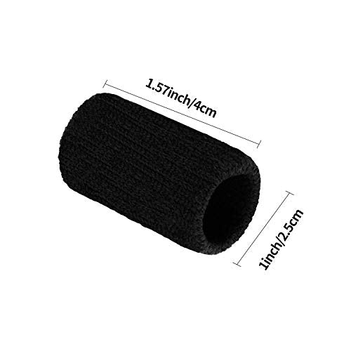 Senkary 20 Pieces Finger Compression Sleeves Elastic Finger Protectors Thumb Splint Brace for Arthritis Pain Relief, Basketball Sport (Black) - color: Black