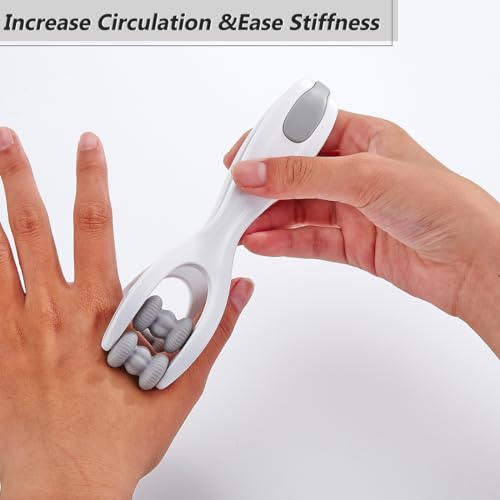 Finger Massage Tools for Finger Hand Massage, Hand Massager for Arthritis and Carpal Tunnel, Silicone Massage Roller for Hands, Palm & Wrist Grey - size: white