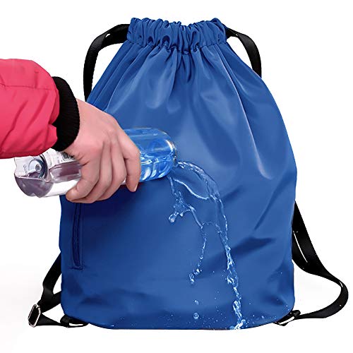 Peicees Waterproof Drawstring Sport Bag Lightweight Sackpack Backpack for Men and Women | Waterproof - color: A_sky Blue