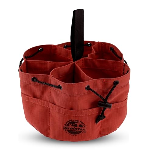 Graintex 18 Pockets Grab Bag Rip-stop Canvas Drawstring Closure, Small Part Organizer Pouch, Small Tools, Screws, Parts, Parachute Tool Bag for Efficient Storage - Rust - color: Rust