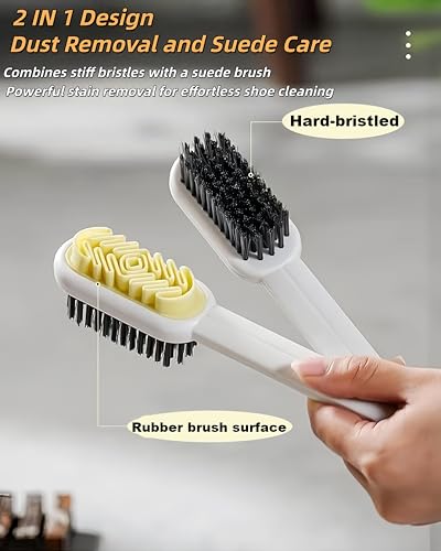 3 Pack Suede Shoe Brush Rubber Shoe Brushes,Suede Cleaner Brush for Shoes,Double-Sided Shoe Cleaning Brush with Soft Bristle,Polish Eraser for Suede Boot Cleaner and Nubuck Brush Shoe Scrubber - color: White Orange Black
