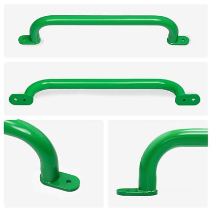 17 Inch Green Playground Handles Indoor Kids Monkey Bar Ladders 6Pcs | Heavy Duty Solid Metal, Vibrant Color Smooth Glossy Powder Coating, Comfy Secure Grips for Playset Swing Set Climbing Frame - color: Green - 6 Pack