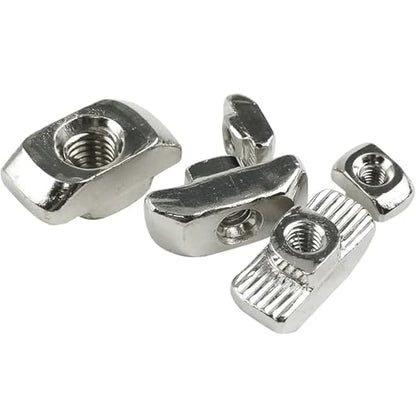 50 Pcs 3030 Series M4 T Nuts, T Slot Nut Hammer Head Fastener Nut, Nickel Plated Carbon Steel Nut for European Aluminum Profile,Drop in T Slot Nuts Assortment Kit(30-M4) - size: 30-M4(50 Pcs）