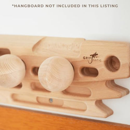 Ball Grips for FingerPeg 1.0 - One Pair of Spherical Climbing Grips for Pegboard - Wooden Sphere Bars Φ76 mm - FingerPeg 1.0 Expansion Grips for Training the Pinch Grip