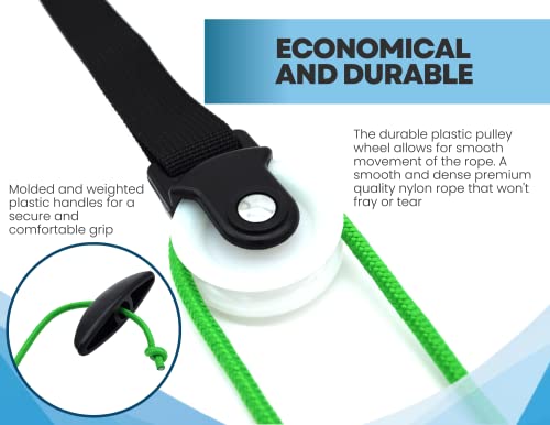 LiftAid Shoulder Pulley for Physical Therapy with Exercise Guide - Improves Shoulder Strength & Range of Motion - Reduces Pain, Helps in Muscle Recovery - Physical Therapy Equipment (Green) - color: Green