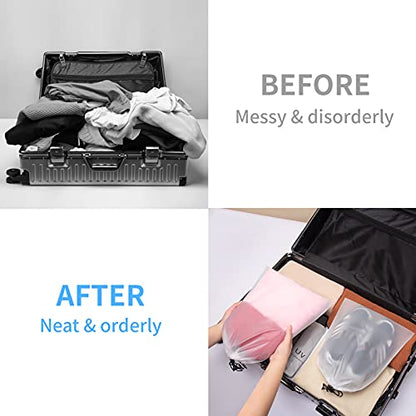 Vorspack 13 Pack Transparent Shoe Bags for Travel, 15.7 x 11.8 inches | Clear Drawstring Shoe Pouches, Portable Shoe Organizer, Travel Essentials for Men Women - size: 13 PCS