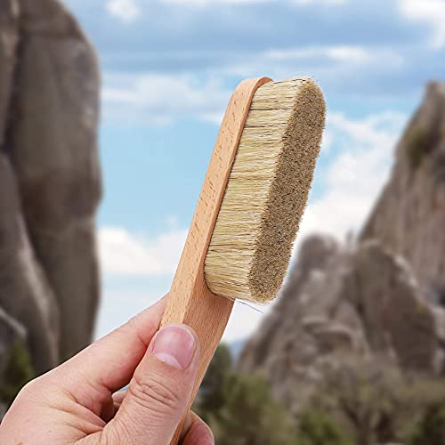 Premium Rock Climbing Brush with Thick Ultra Durable Boar's Hair Bristles, Bouldering Brush with Strong Handle, Uni-Sex Boulder Brushes as Rock Climbing Gift (CJ-CB2001A +CJ-CB2045B)