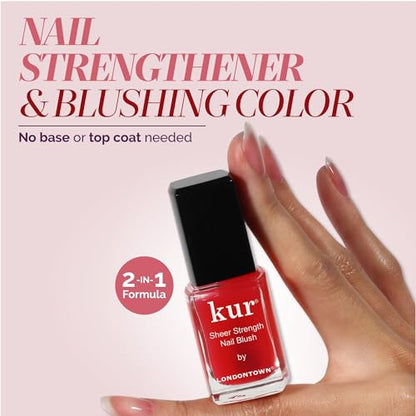 LONDONTOWN Sheer Strength Nail Blush - 2-in-1 Tinted Nail Hardener Strengthening Treatment With Jelly Finish - color: Poppy