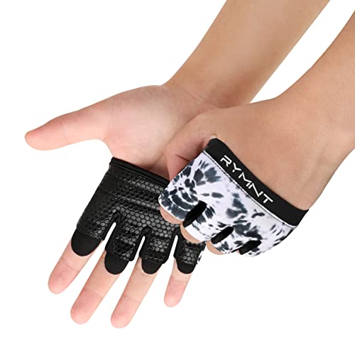 Minimal Workout Gloves,Short Micro Weight Lifting Gloves Grip Pads with Full Palm Protection & Extra Grip for Men Women Weightlifting,Gym,Cross Training,Powerlifting,WODs. - color: Tie Dye BK Mini, size: Small (Women)/XS(Men)