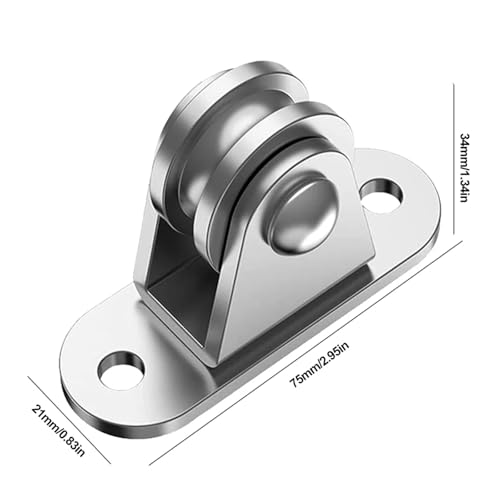 U Groove Stainless Steel Wall Pulley 4Pcs Heavy Duty Fixed Pulley Loading 176 Lb Pulley Block Kit Wall-Mounted Pulley for Cord Material Handling Moving/DIY Mount